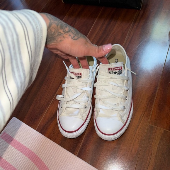 Converse Kids Cream Sneakers with Red Accents - Picture 8 of 16